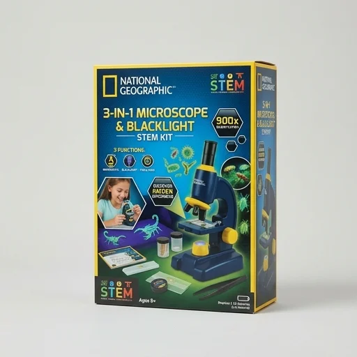 National Geographic 3-in-1 Microscope and Blacklight STEM Kit